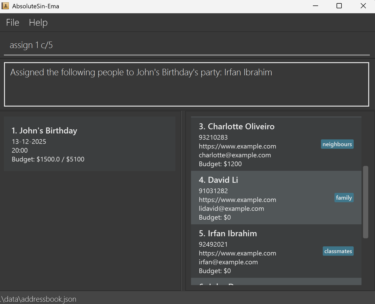 result for 'assignContact'
