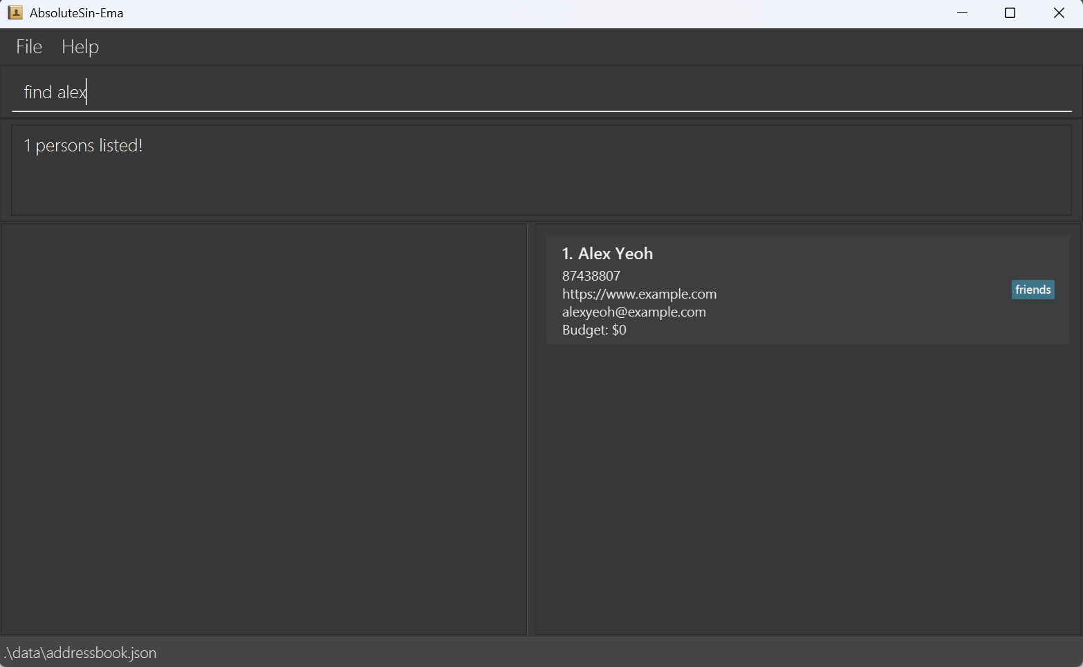 result for 'find alex friend'